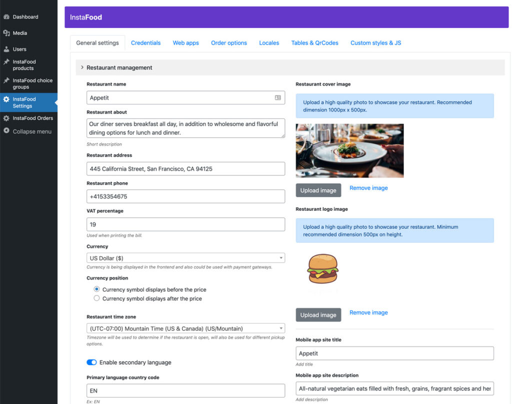 restaurant management software bild vom admin panel1